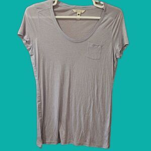 Banana Republic Heritage Lavender Pocket Ribbed Tshirt LG Lyocell